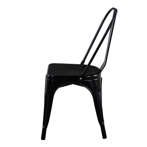 Furniture One Metal 18 Inch Height Dining Chairs Set of 4 Black