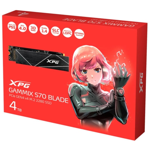 XPG Gammix S70 Blade 4TB SSD M.2 2280 PCIe Gen4 7400MB/s
