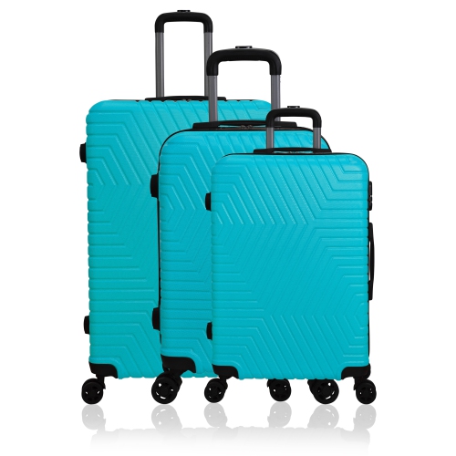 NICCI 3 Piece Luggage Set Lattitude Collection - Aqua