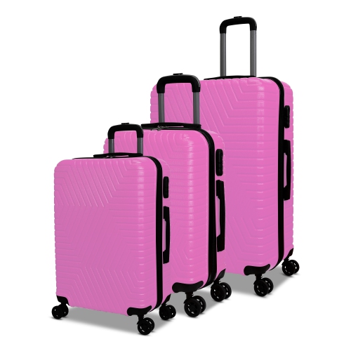 NICCI 3 Piece Luggage Set Lattitude Collection - Pink