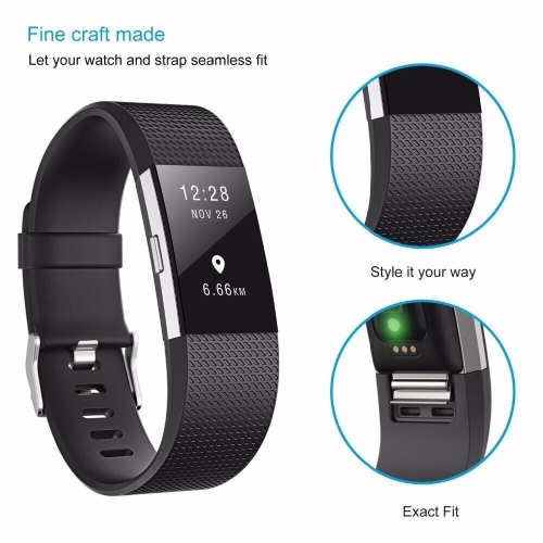 Fitbit Charge 2 Bands, Silicone Bracelet Strap Replacement Band for Fitbit Charge 2