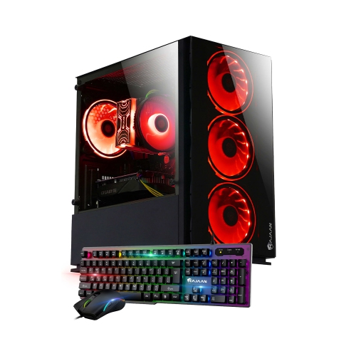 HAJAAN Gaming Tower Computer Desktop PC - AMD Ryzen 5 5600X Processor Up to 4.6GHz - RTX 5060 8GB GDDR7 - 32GB DDR4 - 1TB NVMe SSD - Windows 11 Pro -