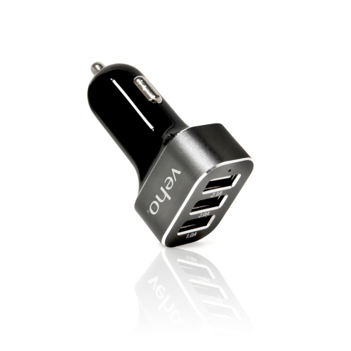 Chargeur de voiture VAA-010 à triple USB 5V 5.1A de Veho pour tous les appareils chargés par USB