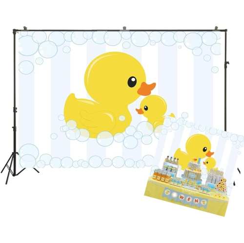 7x5ft Photography Background Cute Little Yellow Duck Theme Baby Shower Bubble Backdrop Ducky Party Event Decorations