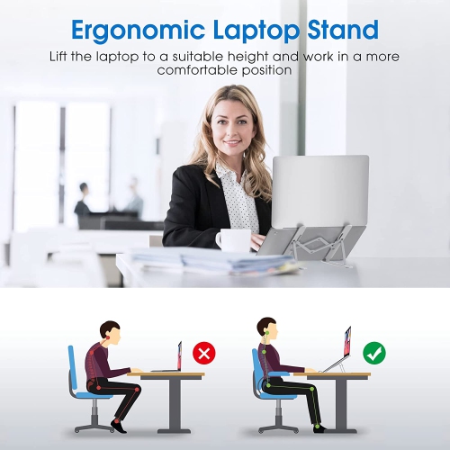 Foldable Portable Laptop Stand for Desk,Adjustable Ergonomic 7-Levels Laptop Stand,Ventilated Laptops Riser