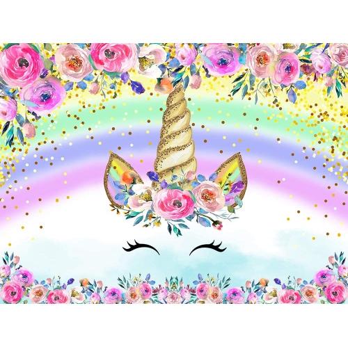 150x100cm Unicorn Party Wall Decorations Rainbow Baby Shower Flowers Birthday Dessert Table Banner Photo Booth