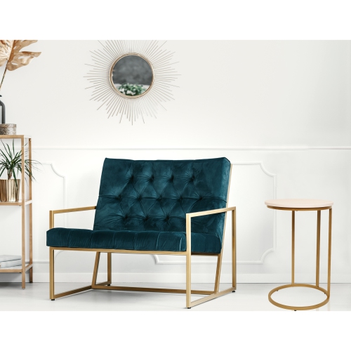 Jessar - Round Side Table, 15.7"x23.6", From the Elva Collection, Gold and White