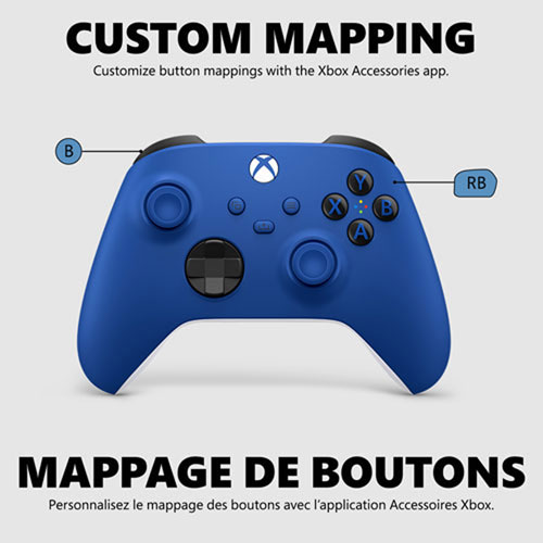 Manette sans fil Xbox pour Xbox Series X|S/Xbox One/Windows - Bleu choc