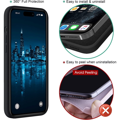 TopSave Magnetic Case Compatible with Mag-Safe, Liquid Silicone Rubber Bumper Case with Soft Microfiber Case For iPhone 14 Pro 6.1", Dark Purple