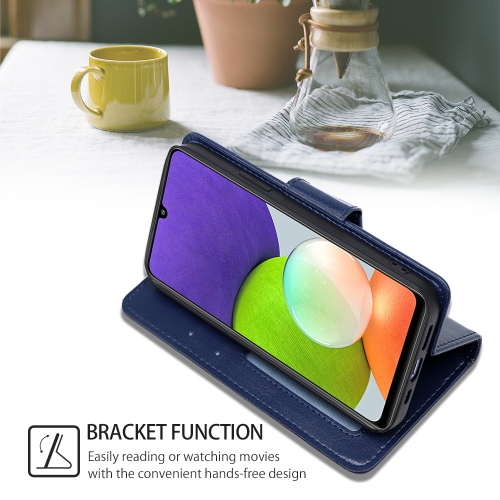 TopSave – Portefeuille étui folio à rabat en cuir avec pince magnétique pour Moto G Power 5G (6,7 po) de Motorola, bleu marine