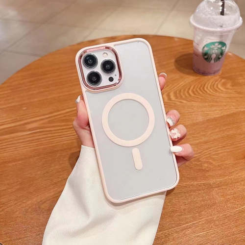 TopSave Magnetic Case, Compatible with MagSafe, Full Body Shockproof, Metal Lens Frame, Anti-Scratch Slim Protective Case For iPhone 14 6.1", Pink