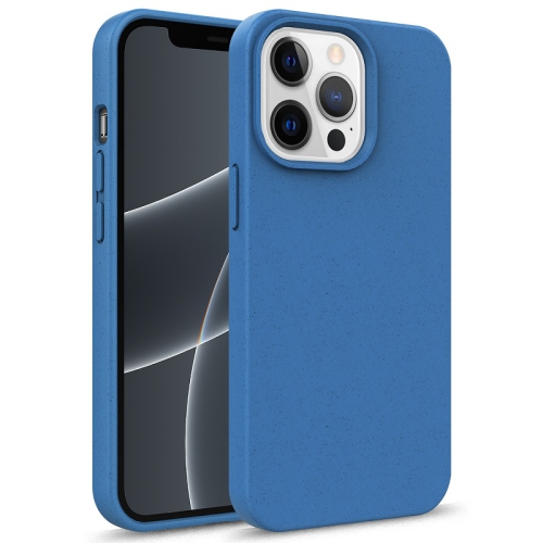 TopSave Coque de téléphone mate en TPU et paille de blé Coque de protection antichoc pour iPhone 14 Pro Max 6,7", Bleu