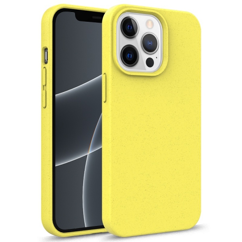 CC  Topsave Matte Phone Cover Made Of Tpu And Wheat Straw Shockproof Drop Protection Case for Iphone 14 Pro 6.1" In Yellow