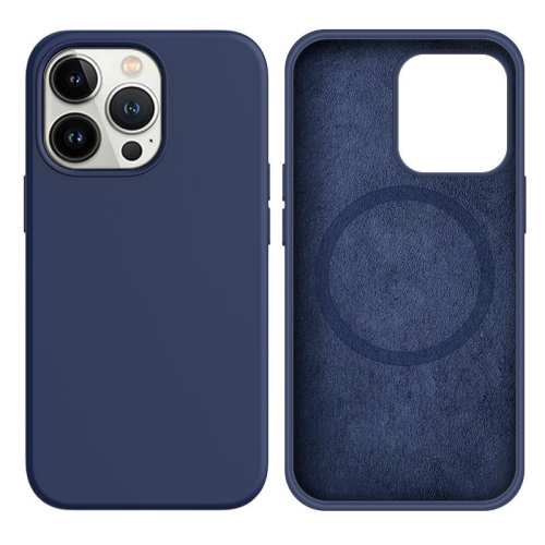 TopSave Magnetic Case Compatible with Mag-Safe, Liquid Silicone Rubber Bumper Case with Soft Microfiber Case For iPhone 14 Pro 6.1", Navy Blue
