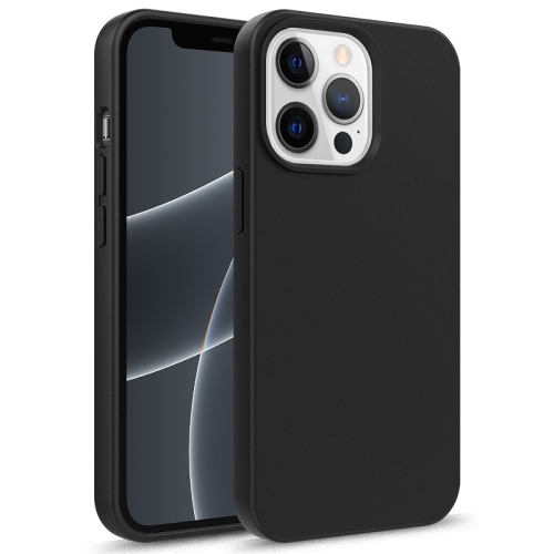 TopSave Coque de téléphone mate en TPU et paille de blé Coque de protection antichoc pour iPhone 14 Pro 6.1", Noir
