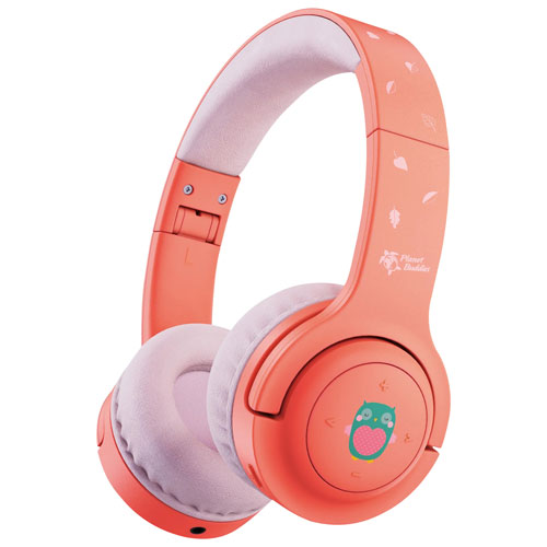 Écouteurs sans fil Bluetooth pour enfants de Planet Buddies - Hibou rose