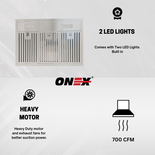 ONEX® OHF66D Stainless Steel Wall Mount 30 inch Range Hood.