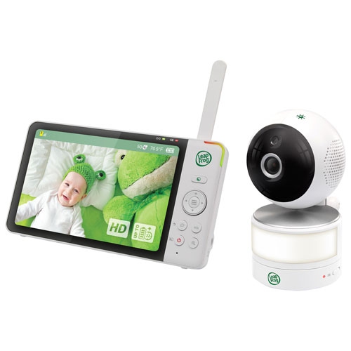 Remis à neuf - Moniteur vidéo pour bébé LeapFrog 7" avec vision nocturne en couleur, zoom, panoramique et inclinaison, et audio bidirectionnel