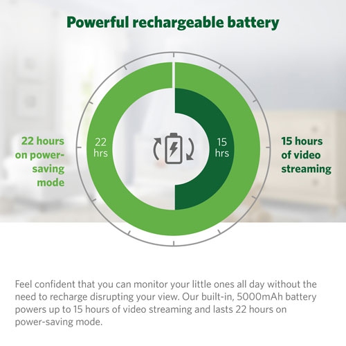 Remis à neuf - Moniteur vidéo pour bébé LeapFrog 7" avec vision nocturne en couleur, zoom, panoramique et inclinaison, et audio bidirectionnel