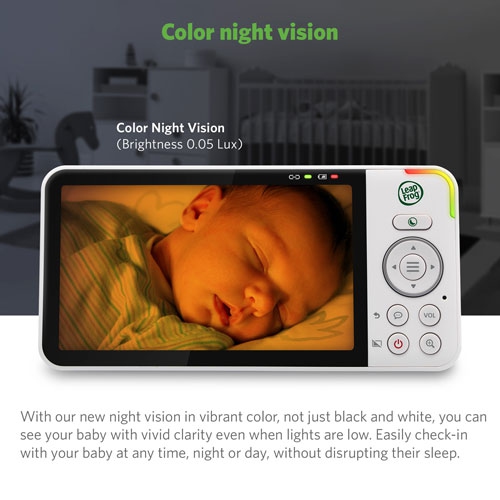 Remis à neuf - LeapFrog 5" Video Wi-Fi Baby Monitor avec vision nocturne, zoom et audio bidirectionnel (LF815HD)