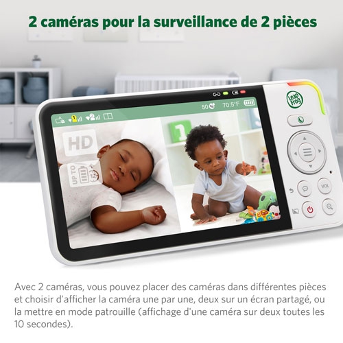 Refurbished - LeapFrog 5" Video Wi-Fi Baby Monitor with 2 Cameras, Night Vision, Zoom & 2-Way Audio (LF815-2HD)