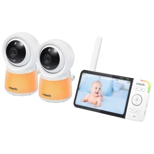Open Box - VTech 5" Video Baby Monitor with 2 Cameras, Night Light, Night Vison & Two-Way Audio