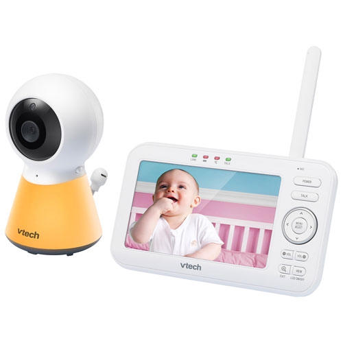 Remis à neuf - Moniteur vidéo pour bébé VTech 5" avec lumière de nuit, vision de nuit et audio bidirectionnel (VM5254)