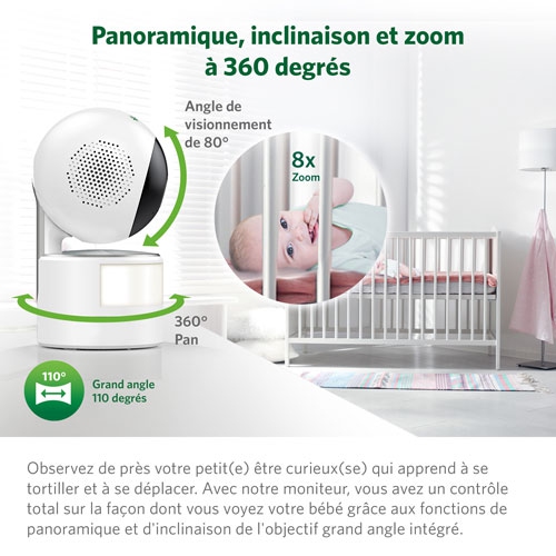 Refurbished - LeapFrog 7" Video Baby Monitor w/ Colour Night Vision, Zoom/Pan/Tilt, & 2-Way Audio (LF920HD)