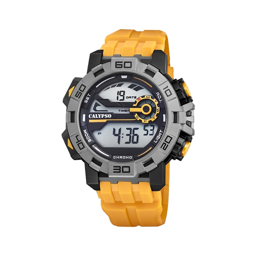 52mm Mens Digital Sports Watch, Rubber Strap, Chronograph, Dual Time, Timer, Light, Day / Date Calendar