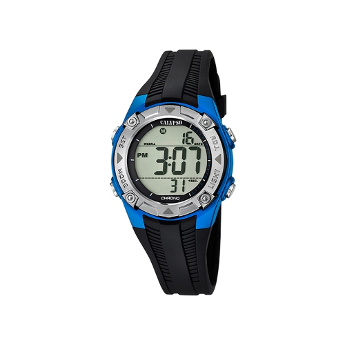 K5685 - montre de sport numérique pour enfants, 36,6mm, bracelet en silicone, chronographe, deux fuseaux horaires, minuterie, rétroéclairage,