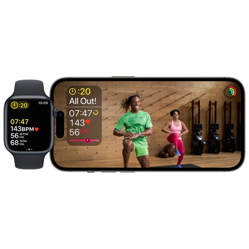 Boîte ouverte - Apple Watch SE 44 mm boîtier aluminium minuit et bracelet sport minuit (2022)