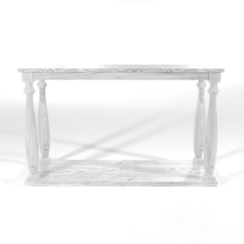 BOWERY HILL  Rustic Wood Open Shelf Sofa Table In Antique White