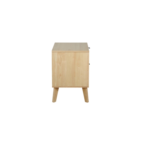 Linon Winnie Wood Nightstand With Cane Drawer Fronts in Natural