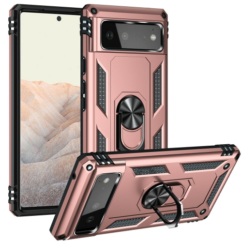 XCRS  Dual-Layer Slim Design Armor Protection Cover, Built-In Magnetic Ring, 360 ° Rotating Kickstand for Hands-Free View, Drop Protection Case for Google Pixel 7 6.3 Inch (2022)