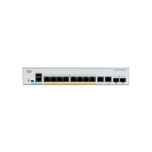 C1000-8FP-E-2G-L - Cisco Catalyst 1000 Series Switches 8x 10/100/1000 Ethernet PoE+ ports and 120W PoE budget, 2x 1G SFP and RJ-45 combo uplinks,