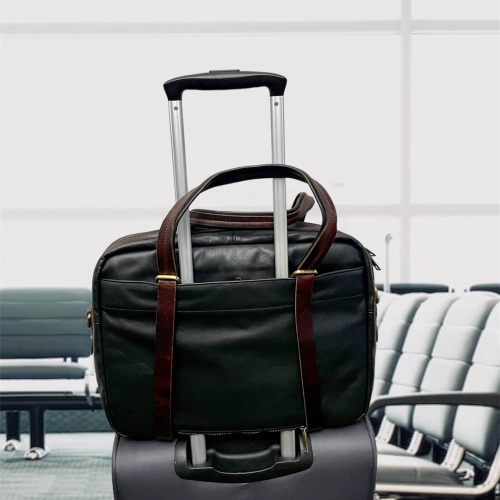 EXCLUSIVE LEATHER CA  Travelers Business Leather Bag / Nappa Leather / In Black