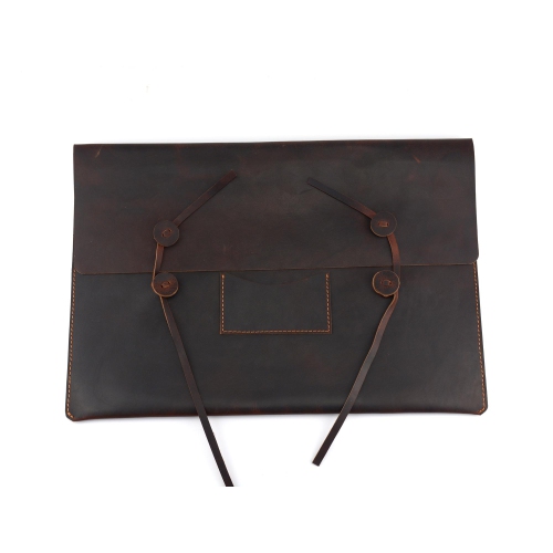 EXCLUSIVE LEATHER CA  Leather Laptop Sleeve Vintage Style // 15" // In Dark Brown