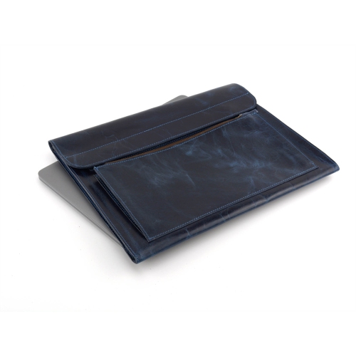 Leather Laptop Sleeve for 13" screen size // Blue