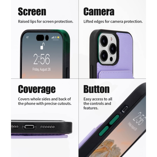 TopSave Goospery Balance Fit Up to 5 Card Holder, Double Layer Lightweight Slim PU Leather Magnetic Close Shockproof Protection Wallet For iPhone 14