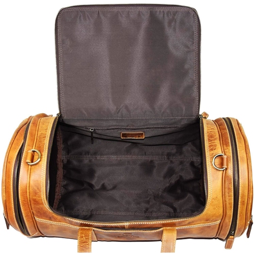 Barrel Travel Weekend Leather Duffel Bag 20"