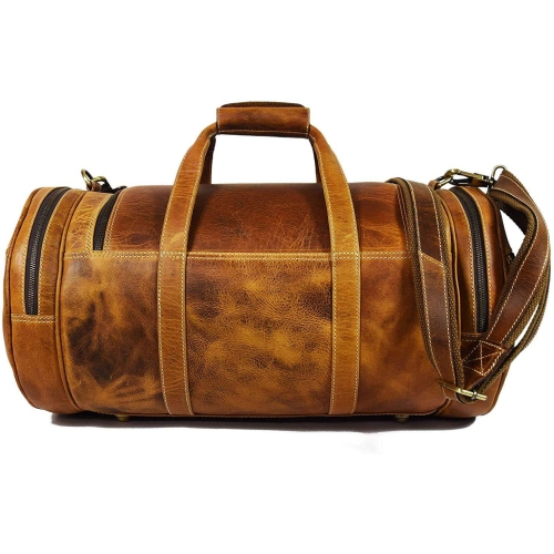 Barrel Travel Weekend Leather Duffel Bag 20"