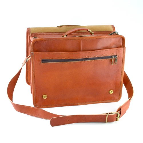 Goat Leather Vintage Leather Messenger / Shoulder Briefcase