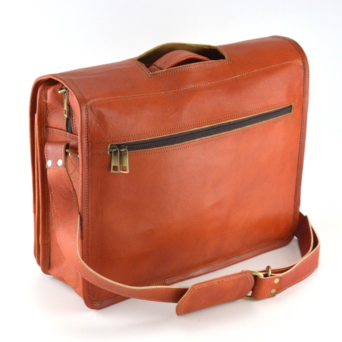 Goat Leather Vintage Leather Messenger / Shoulder Briefcase