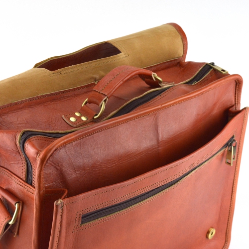 Goat Leather Vintage Leather Messenger / Shoulder Briefcase