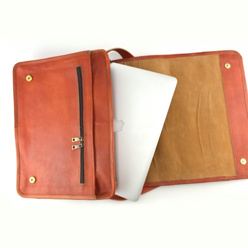 Goat Leather Vintage Leather Messenger / Shoulder Briefcase