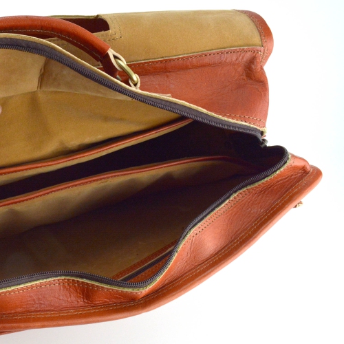 Goat Leather Vintage Leather Messenger / Shoulder Briefcase