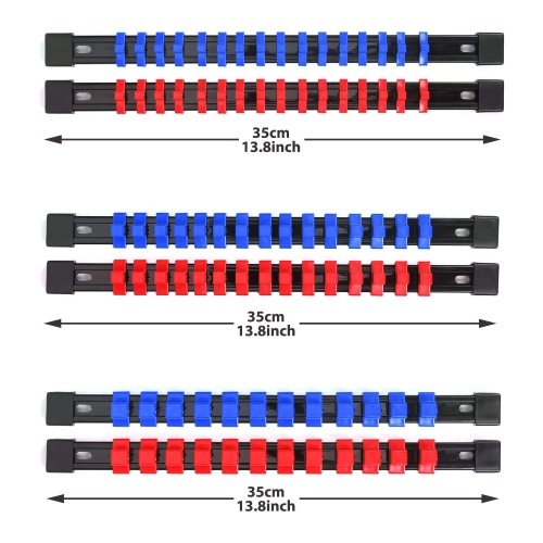 GARDEN TOOLS ABS Socket Organizer Drive Socket Holder, 6PCS 1/4-Inch x 32 Clips, 3/8-Inch x 30 Clips, 1/2-Inch x 24 Clips, Premium Quality Socket