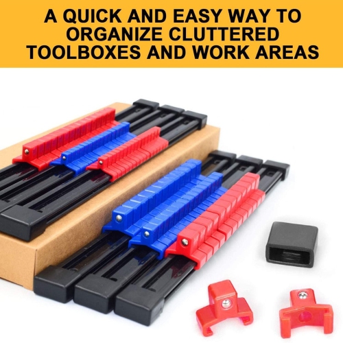 GARDEN TOOLS ABS Socket Organizer Drive Socket Holder, 6PCS 1/4-Inch x 32 Clips, 3/8-Inch x 30 Clips, 1/2-Inch x 24 Clips, Premium Quality Socket