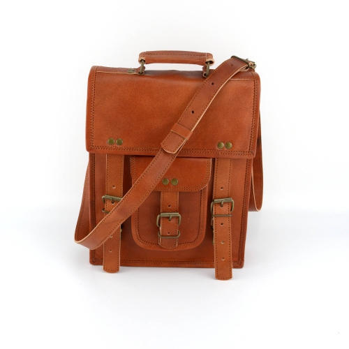 EXCLUSIVE LEATHER CA Leather Crossbody Bag // Goat Leather In Tan