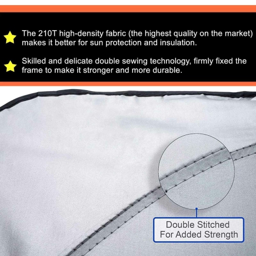 [2-Pack] Car Windshield Sun Shade Blocks UV Light Sun Rays CA